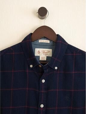 Original Penguin Heritage Slim Fit Windowpane Flannel Shirt